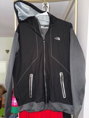 The North Face Black and Gray Hooded Softshell Jacket